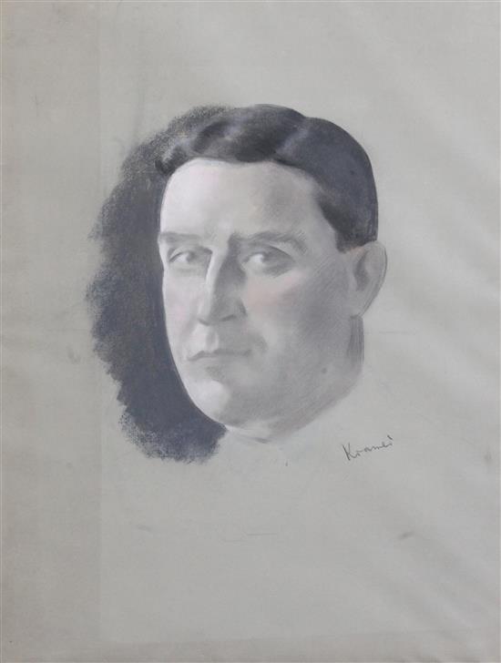 Jacob Kramer (1892-1962) Portrait of a gentleman, 21 x 16.5in., unframed